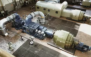 Large coking plant compressor system equipped with high-performance sealing technology in Germany.