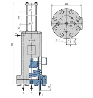 Technical drawing of DRU2000