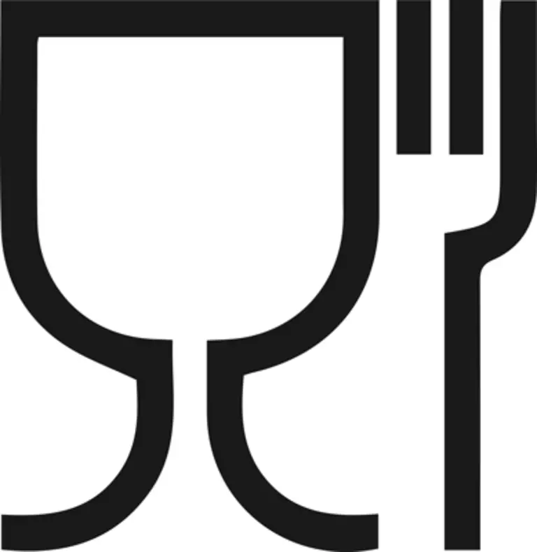Food safe symbol indicating materials suitable for contact with food and beverages.
