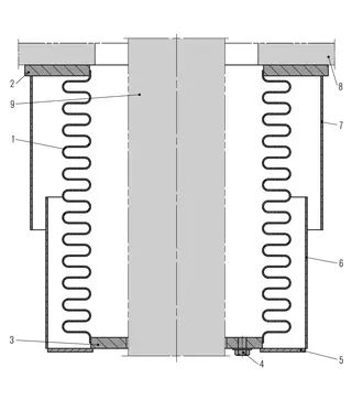 Technische Zeichnung von Penetration seal metal expansion joints
