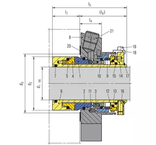 Technical drawing of eCartex
Dual seals