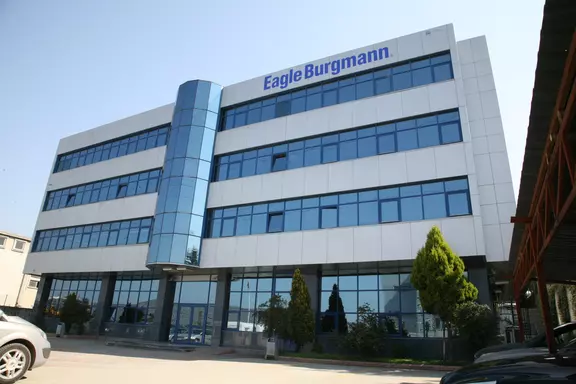 EagleBurgmann company building with a modern facade design and prominent brand signage.