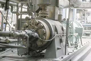 Mechanical seals installed on residual oil pump equipment in an industrial facility in Germany.