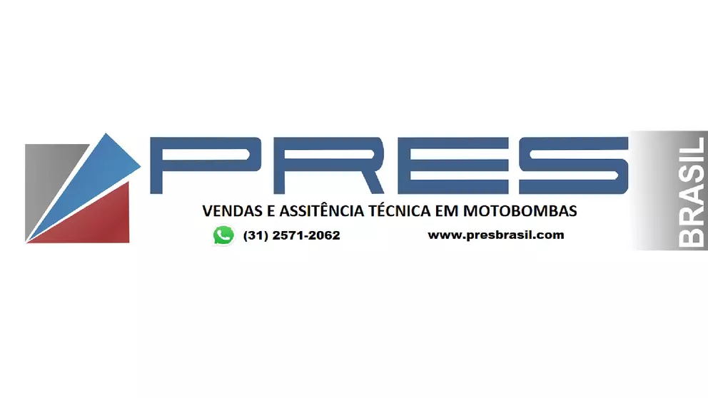 Logotipo da PRES Brasil, assistência técnica e vendas em motobombas.