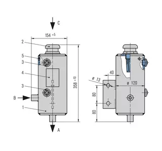 Technical drawing of QFT2000
