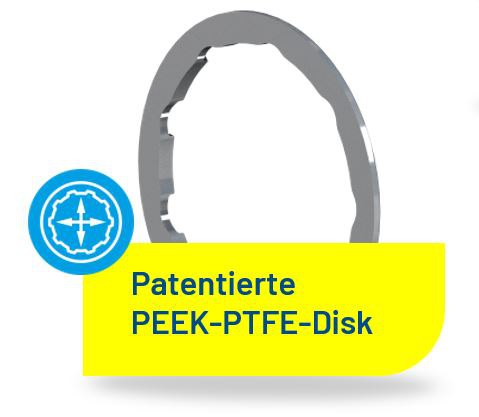 Patentierte PEEK-PTFE-Disk