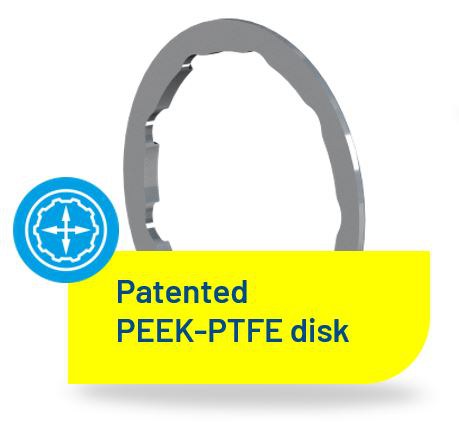 Patented PEEK-PTFE disk